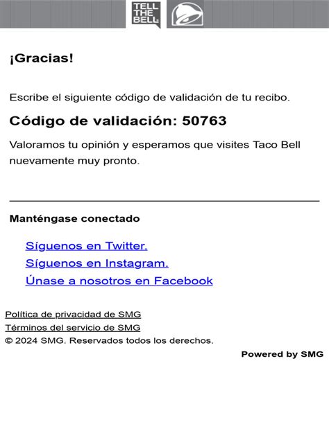 tellthebell.com español|Encuesta sobre la Experiencia del Cliente de Taco Bell España.